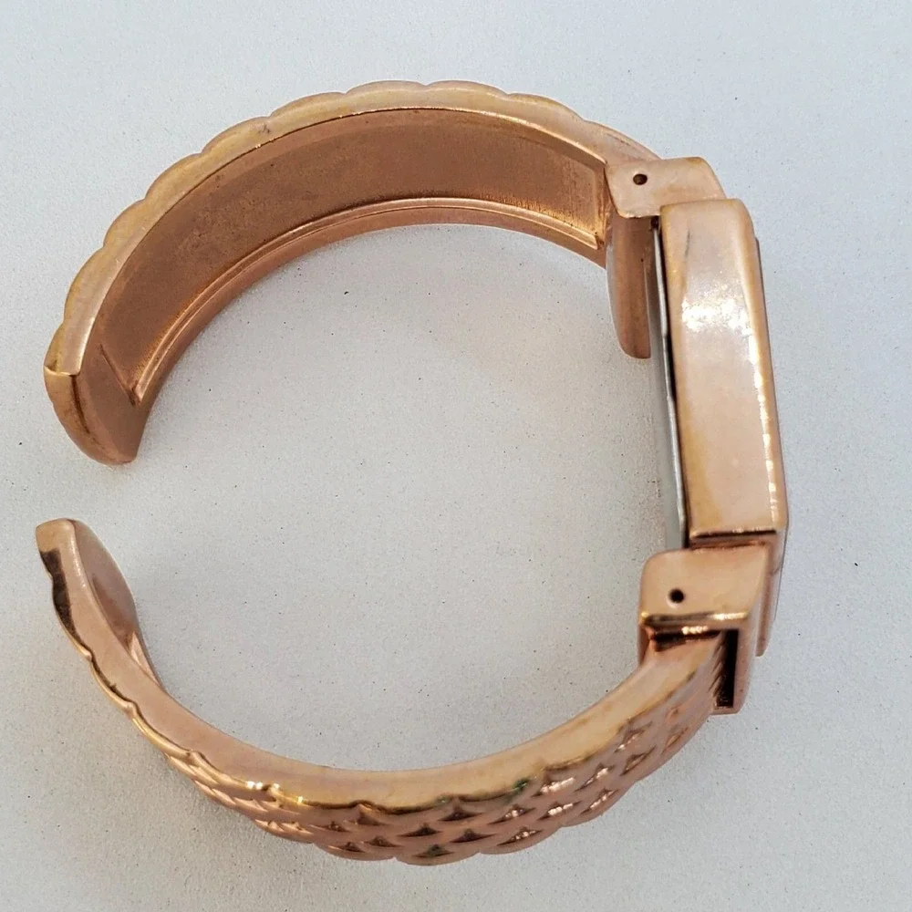 28MM Women's Rose Gold‎ Fashion Casual Cuff Bangle Watch 5.5
